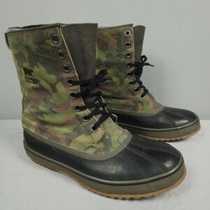 Sorel 1964 Premium T Boots Men Size 12 Camo Camouflage Black Green Waterproof